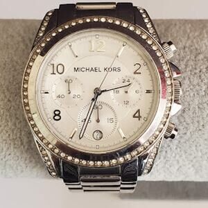 Michael Kors Blair Women's Watch 39mm Silver with Crystals Quartz MK5165 Running
